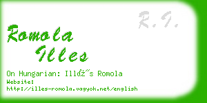 romola illes business card
